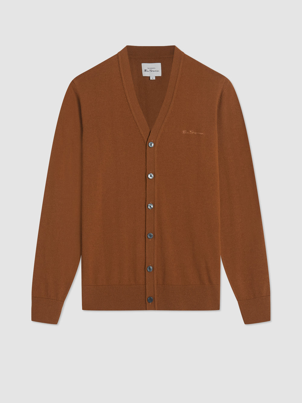 Knitwear Ben Sherman Signature Merino Cardigan Marron | MUV-30161316